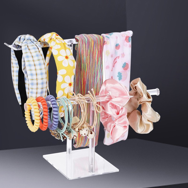 Acrylic Transparent Hairband Organizer Tissue Jewelry Dresser Turban Display Stand