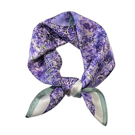 MEISEE 100% Mulberry Silk Scarfs Small Square Scarf 21" x 21" Neck Scarf Breathable Lightweight for Women Gift Packed-Purple Lavender