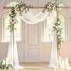 FANPROMS Wedding Arch Drapes White Sheer Fabric 18FT 2 Panels