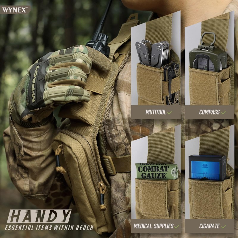 WYNEX Molle Accessories Pouch with Two Version, Backpack Strap Shoulder