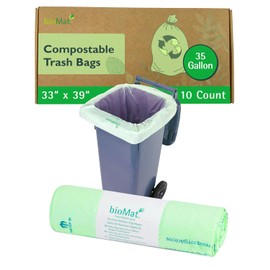 bioMat Kompostierbare 120/140l Biomüllbeutel, 10 Müllsäcke für Biotonne, Restmülltonne, Made in Germany, Premium-Qualität, Klimaneutral