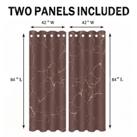 OSUNBD Grommet Blackout Curtains 84 Inch Long, Light Blocking Window Drapes for Bedroom Living Room, Thermal Insulated, Noise Reduction, Privacy Protection, Chocolate Brown, 2 Panels 42x84 Inch