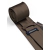 Mens Solid Brown Tie Classic 3.4" width Necktie and Pocket