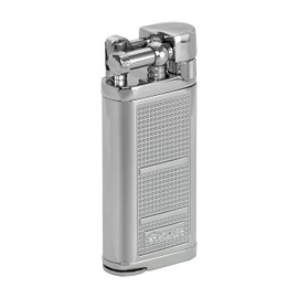 Xikar Pipeline Pipe Lighter, Replaceable Flint Ignition System, Hinged Ignition Cover, Refillable, Silver