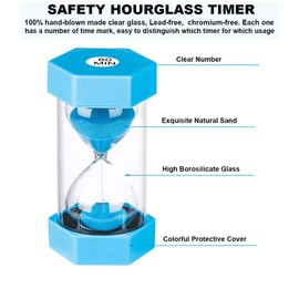Large 30 Second Sand Timer, Colorful Durable Hourglass Sand Clock, Plastic Blue Sand Watch 30 Sec for Kids Games Classroom