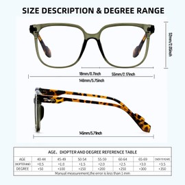 Oversized Reading Glasses for Women, Designer Large Frame Blue Light Blocking Computer Reader with Anti Eye Strain