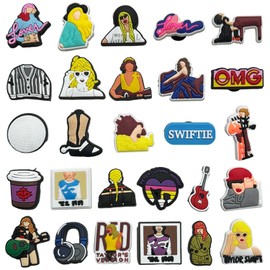 27 Pcs Shoe Charms, Fashion Croc Charms, Cute SWIFTIE Theme Shoes Decorations, Shoe Accessories Gift for Music Lover
