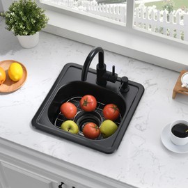 28 Black Undermount Kitchen Sink-Bokaiya 28x18 Inch Undermount Stainless Steel Sink 16 Gauge Single Bowl Kitchen Sinks with Dish Grid