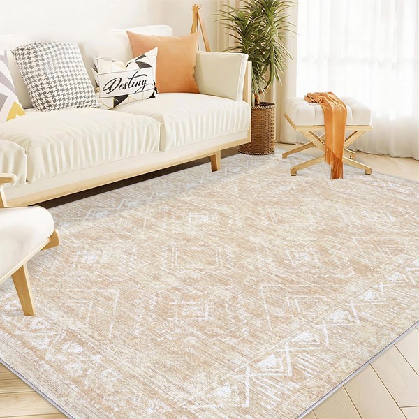 Moroccan Large Area Rug 5x7 - Soft Machine Washable Geometric
