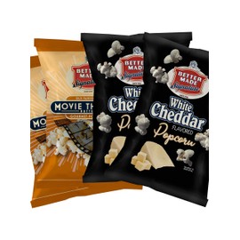 Better Made Special White Cheddar & Movie Theater Butter Popcorn Variety Pack (4) x 8oz (Pack of 4)