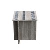 Bloomingville Marble Side Table with Stripes and Interlocking Base, Buff
