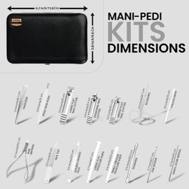 Utopia Care - Manicure Kit for Women and Men, Manicure Set with Nail Clippers or Nail Kit Includes Fingernail & Toenail Clippers,15-Pcs Pedicure Kit Stocking Stuffers with Travel Case - Silver