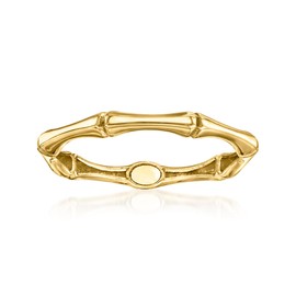 Canaria Italian 10kt Yellow Gold Bamboo-Style Ring. Size 5