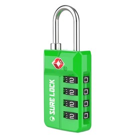 TSA Approved Travel Luggage Locks, Open Alert Combination Lock for School Office & Gym Locker,Toolbox, Pelican Case,Easy Read Dials- 1, 2 & 4 Pack (1, Green 1 Pack)