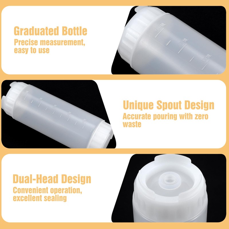 Grevosea 2 Pcs 20 oz Inverted Squeeze Bottles, Refillable Large