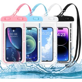 4 Pack Funda Impermeable para Celular, Pantalla Táctil Bolsa para Celular contra Agua, Universal Funda Celular Waterproof para iPhone, Samsung Galaxy, Huawei, XIAOMI (MAX 7.2 Pulgadas)