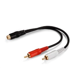 [WYVERN AUDIO #25] RCA Monaural Female to RCA Stereo Red-White Male Conversion Audio Cable *Adopts a thicker cable than the standard type, 0.25m
