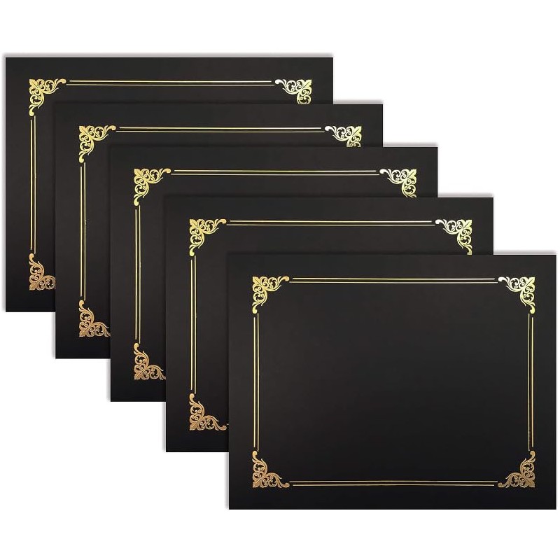 10 Diploma Files, A4, Bi-Fold, Award Holder, with Certificate Paper,