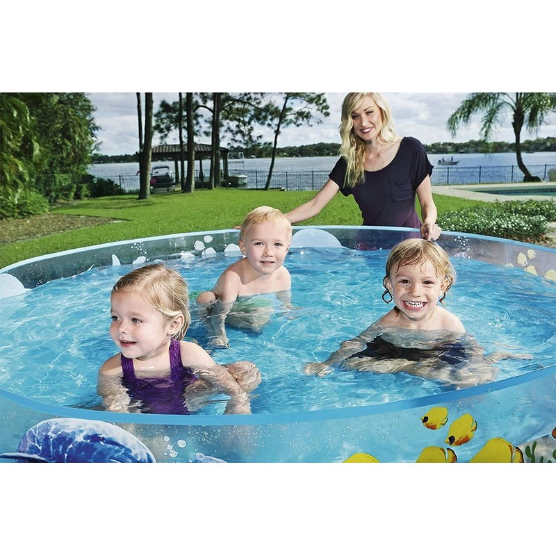 Fill N Fun Kid Kiddie Wading Swimming Snap Pool 72x15