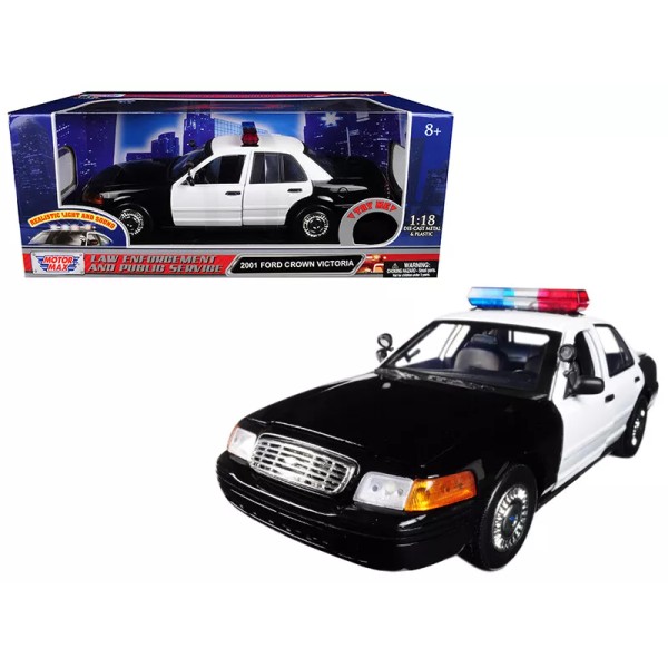 Unbranded Motormax 73991 2001 Ford Crown Victoria Police Car Plain