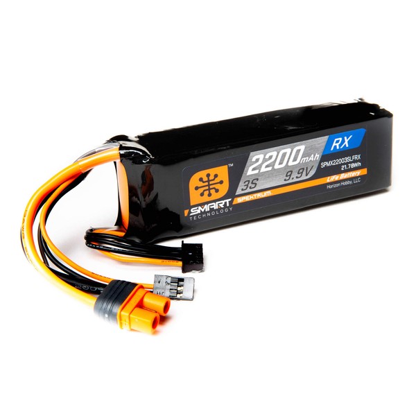 Spektrum 9.9V 2200mAh 3S Smart Life ECU Battery Pack: Universal Receiver, IC3, SPMX22003SLFRX