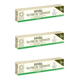 Desert Essence Natural Tea Tree Oil Toothpaste, Fluoride Free, Fennel, With Baking Soda, 6.25-Ounces (Pack of 3)