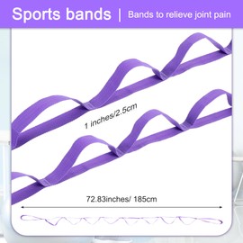 2 Pcs Stretching Bands For Flexibility,Yoga Straps For Stretching With Loops,Non-Elastic Stretch Band, Stretchings Strap Yoga Straps For Physical Therapy For Pilates, Flexibility, Exercise, Gymnastics