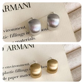 COYUN 2 Pairs Chunky Hoop Earrings, Chunky Earrings Gold/Silver Hoop Earrings, Small Women's Earrings, Gift, Dome-shaped Thick Gold Hoop Earrings, Hypoallergenic, Jewellery Gifts for Women, for