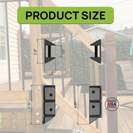 Fence & Deck Rite Stair Railing Hangers for 2x4 (1.5”x3.5”) Wood Railings Fits 29-37° Stair Incline Heavy-Duty Fiberglass Reinforced Polypropylene Post Connectors UV Protected (Pack of 8)