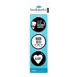 Just Clip it! Quote Bookmarks - (Set of 3 clip over the page markers) - I'LL STAY UP FOR MORE CHAPTER, BOOK Nerd, Heart BOOKS. Funny Bookmark Set of all ages. Adults Men Women Teens & Kids
