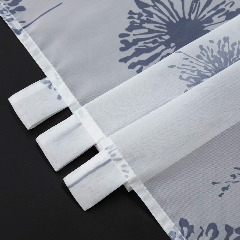 ESLIR Modern Bistro Curtain with Loops Kitchen Curtains Transparent Dandelion