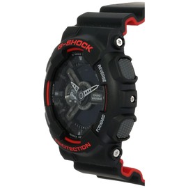 G-SHOCK GA110HR-1A Mens Black/Red Analog/Digital Watch with Black Band