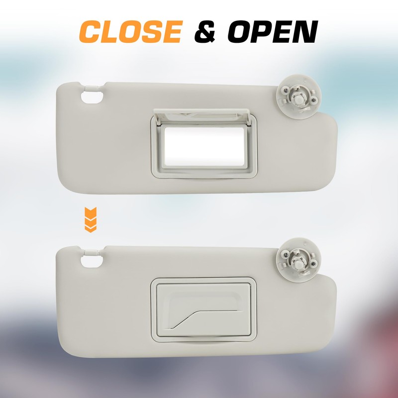 Left Driver Right Passenger Side Gray Sun Visor fit for