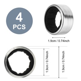 4PCS Wine Drip Collars,Wine Collar Drip Rings Stainless Steel Wine Bottle Drip Collar Simple Wine Drop Stoppers with Velvet Felts Clever Dripper Guard Holder Tools Bar Kitchen Gadgets Wine Accessories