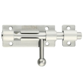 Alise 4 Inch SUS304 Stainless Steel Gate Latch, Slide Bolt Latch,Thickened Heavy Door Latch Lock, Black Barrel Bolt Latch, Security Slide Latch Lock MCX7004-LS