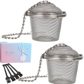 Stainless Steel Mesh Herbal Ball Reusable Tea Spice Strainer with Long Handle Fine for Loose for Kitchen,As a Best Gift