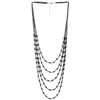 COOLSTEELANDBEYOND Champagne Gold Statement Necklace Multi-layer Long Chain with Oval