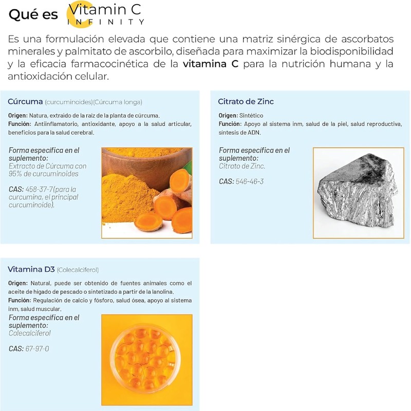 VITAMIN C INFINTIY GLUTATION 200 capsulas (770mg por porcion) Complejo