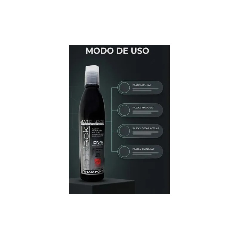 Shampoo Matizador Negro Para Cabello Platinado Sin Sal 250ml
