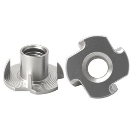 NACX 3/8"-16 T-Nuts, 304 Stainless Steel Tee Nut, 4 Prong Tee Blind Nuts for Wood and Furniture, 8PCS