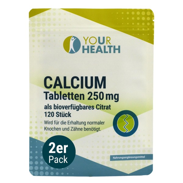 CALCIUM 250 mg, als bioverfügbares Citrat, vegan und frei von