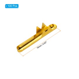 PATIKIL Elastic Cord Crimp Ends, 100 Pcs Stainless Steel Elastic Barbed Cord Fastener Half Cover Cord Ends for Binding Hanging Webbing DIY, Gold