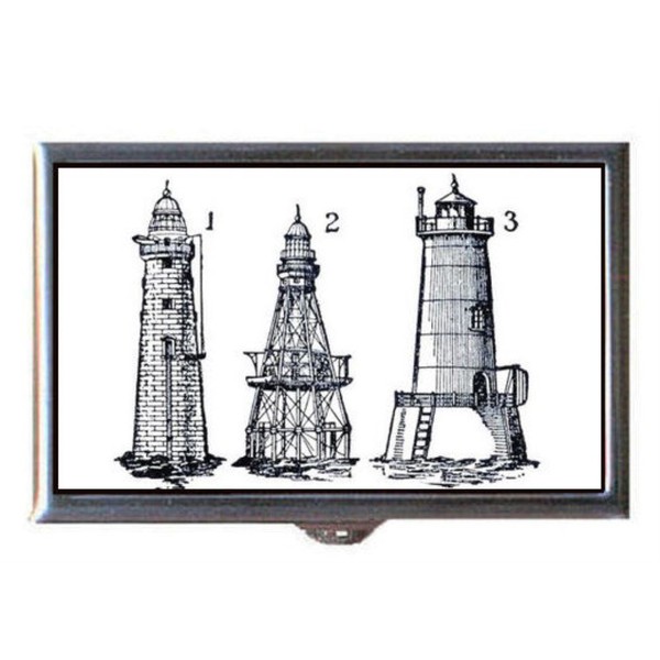 Lighthouse Victorian Steampunk Graphic Art Decorative Pill Box