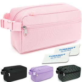 GYEUKHAM - Bolsa de almuerzo congelable, bolsa de aperitivos congelable, mini bolsa enfriadora para viajes/trabajo, pequeña bolsa aislada, pequeña lonchera enfriadora con paquetes de hielo, bolsa de