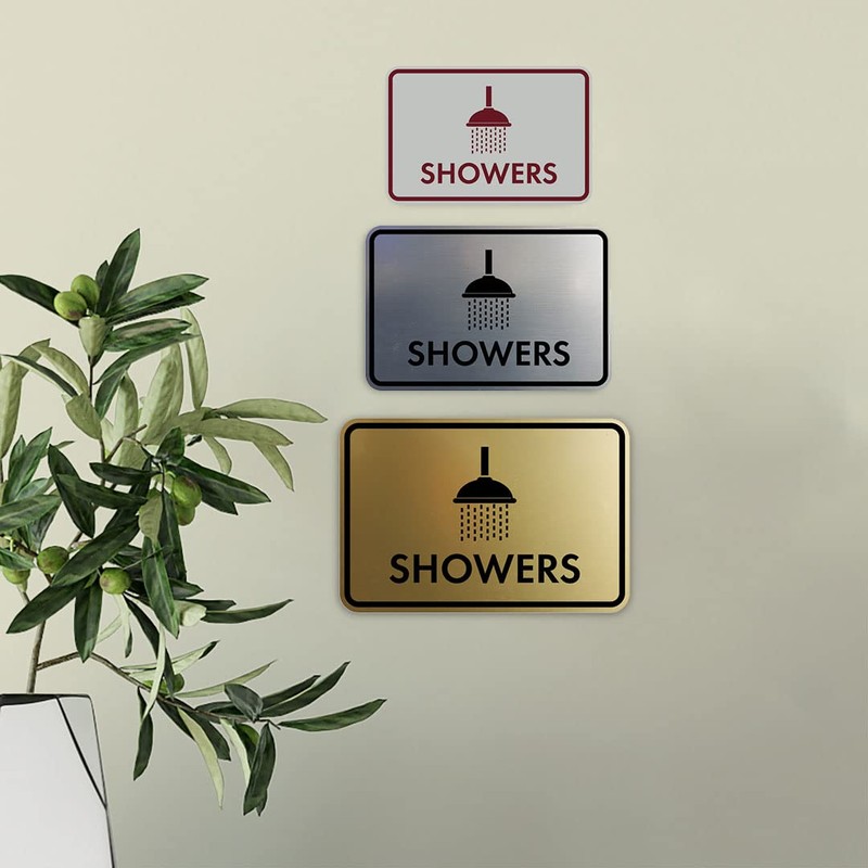 Classic Framed Showers Sign (Black Gold) - Medium