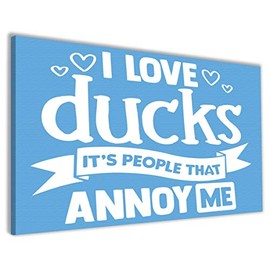 Hippowarehouse I Love Ducks It's People That Annoy Me Printed Canvas 41cmx61cm Wall Art Design Classroom Gym Room Home Office Décor