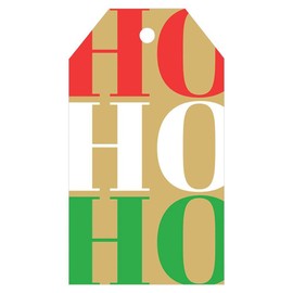 Caspari Ho Ho Ho Classic Foil Christmas Gift Tags - 4 Per Package