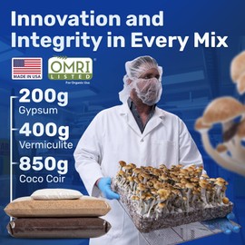 Surfin' Spores Dry Mushroom Substrate Mix | Produces 40 Pounds of Pasteurized Substrate | CVG Mix (Coco Coir, Vermiculite, Gypsum)