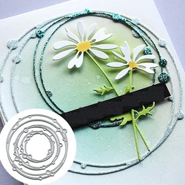 Silver Circle Cutting Machine Cutting Stencil, Scrapbooking Embossing Stencils for Scrapbooking, Photo Paper, Cards, Craft Embossing, DIY Production, Birthday Gift Scrapbooking Cutting Dies