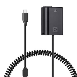 QUZOC PW20 DC Coupler Replace ACK-PW20 AC Power Adapter USB C to NP-FW50 Dummy Battery with Coild PD Cord Compatible with Sony ZVE10 /A6400/A6000/A5100/A7 II/A7R II/A5000/ A6300/A6100...